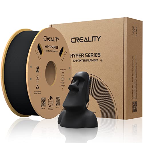 Creality offizielles 3D Drucker Filament, Hyper PLA High Speed Filament, 1.75mm 3D Druck Filament für Hochgeschwindigkeitsdruck, Maßgenauigkeit +/-0.02mm, 1kg/Spule - Schwarz von Creality