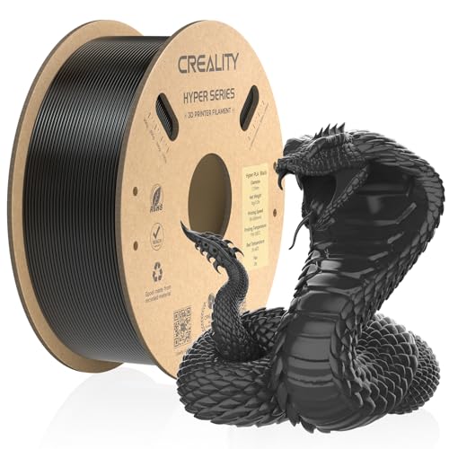 Creality offizielles 3D Drucker Filament, Hyper PLA High Speed Filament, 1.75mm 3D Druck Filament für Hochgeschwindigkeitsdruck, Maßgenauigkeit +/-0.02mm, 1kg/Spule - Schwarz von Creality