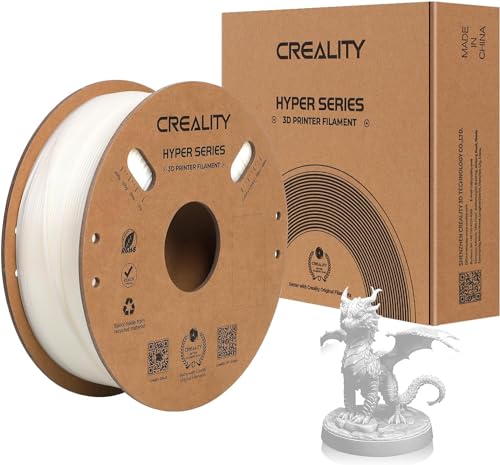 Hyper ABS Filament, Weiß Creality 3D Drucker Filament, 1.75mm, für Hochgeschwindigkeitsdruck, hitzebeständig, robust, Maßhaltigkeit +/- 0.03mm, 1kg /Spool von Creality