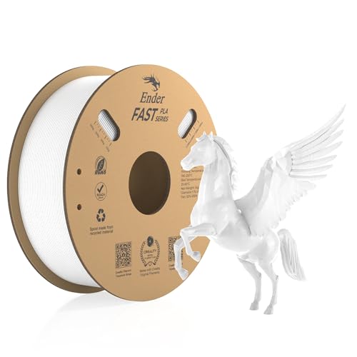 Creality Fast PLA Filament, Weiß Filament 1.75mm Fast PLA 1KG, 3D Drucker Filament PLA Maßgenauigkeit +/- 0.03 mm, 3D Druck Materialien für die Meisten 3D Drucker, 2.2lbs/Spool von Creality