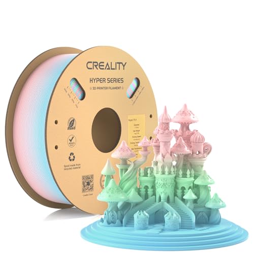 Creality Official Hyper PLA Filament Regenbogen 1KG, 3D Drucker Filament für Hochgeschwindigkeitsdruck, langlebig und widerstandsfähig, glatt, Überhang Leistung Maßgenauigkeit +/-0.03mm, 2.2lbs/Spool von Creality