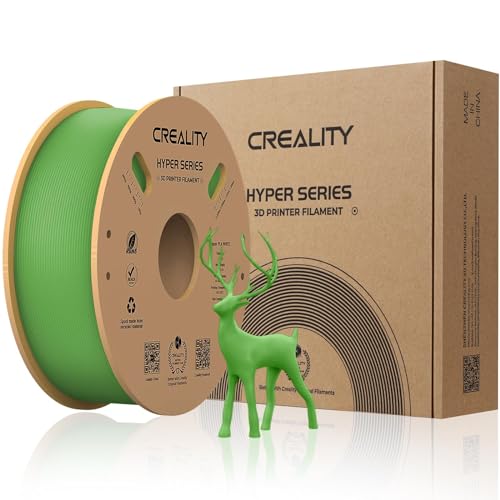 Offizielles 3D-Drucker-Filament Hyper PLA-Filament, Creality High-Speed-Druck, langlebig und widerstandsfähig, glatt, Überhang-Permanenz, diionale Genauigkeit +/-0,03 mm, 1 kg/Spule, Grün von Creality