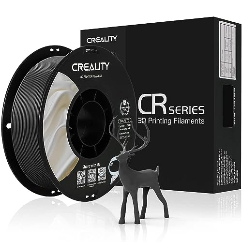 Creality Offizielles 3D-Drucker-Filament, PETG-Filament, 1,75 mm, kein Verheddern, starke Bindung und Überhangleistung, Maßgenauigkeit +/- 0,03 mm, 1 kg/Spule, schwarz von Creality