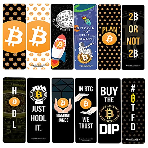 Bitcoin Lesezeichen-Sammel-Set (2 Sets x 6 Karten) von Creanoso