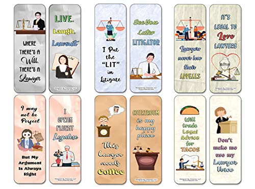 Creanoso Lustige Anwälte Lesezeichen (5 Sets x 6 Karten) - Tägliches Inspirationskarten-Set - Interessante Buchseiten-Clippers - Tolle Geschenke für Erwachsene und Profis von Creanoso