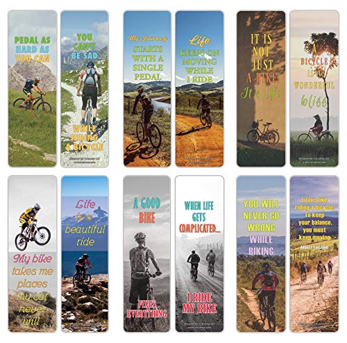 Sport Hobby Sprüche Lesezeichen - Rad fahren (12-Pack) von Creanoso