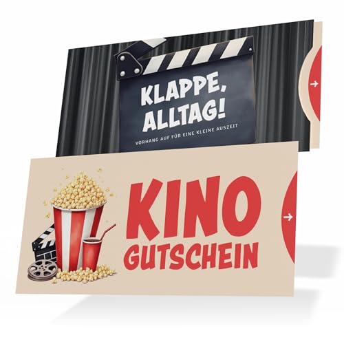 Creatastic® - Kinogutschein [witzige Karte mit Glanzlack und Hülle] Kino Gutschein | Gutschein Kino | Einladungskarten Kino | Einladung Kino | Kino Geschenk | Geschenkverpackung Kino | Karte Kino von Creatastic