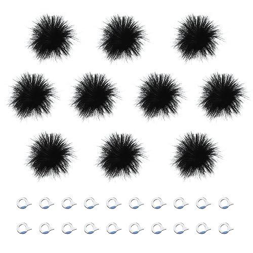 Create idea 10PCS Mini Mikrofon Furry Windschutzscheibe Kamera Mic Wind Muff Mikrofon Wind Abdeckung Windfilter Windschutz für Kamera Mikrofon Outdoor Liefert Schwarz von Create idea