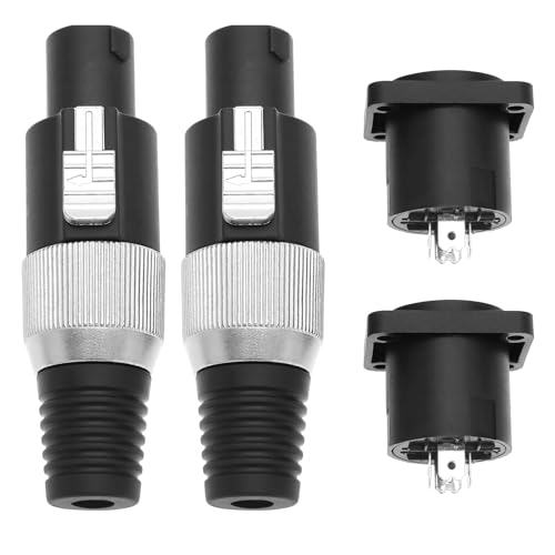 Create idea 2 Sets Audio-Lautsprecher-Steckverbinder-Set 4-polig Verriegelbar Speakon-Kabelhalter Anschluss Schalttafeleinbau-Buchse für Audio-Adapter Lautsprecher Power-Twist-Lock Create idea 2 Sets Audio-Lautsprecher-Steckverbinder-Set 4-polig Verriegelbar Speakon-Kabelhalter Anschluss Schalttafeleinbau-Buchse für Audio-Adapter Lautsprecher Power-Twist-Lock von Create idea