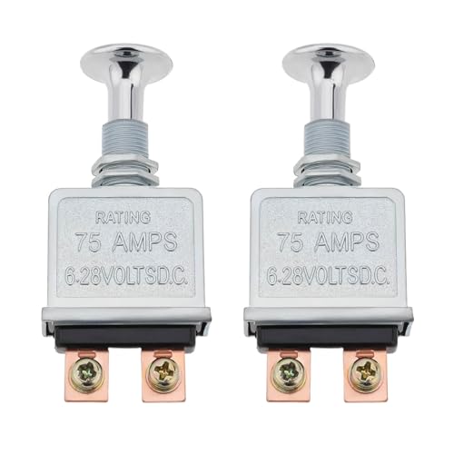 Create idea 2 Stück 75 Ampere Hochleistungs Push Pull Schalter 2 Anschlüsse 6–28 Volt DC Ein/Aus-Schalter für Autos Schwerlast-Lkw Busse Geländefahrzeuge Wohnmobile Boote Silber Create idea 2 Stück 75 Ampere Hochleistungs Push Pull Schalter 2 Anschlüsse 6–28 Volt DC Ein/Aus-Schalter für Autos Schwerlast-Lkw Busse Geländefahrzeuge Wohnmobile Boote Silber von Create idea