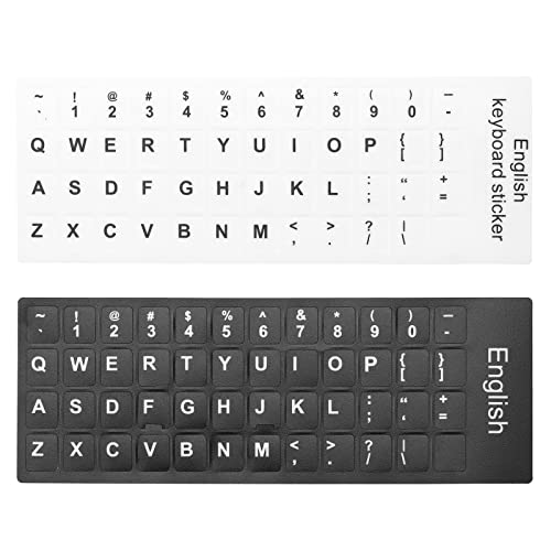 Create idea 2 Stück Englische Tastatur Aufkleber Selbstklebend PVC Nicht-Transparent Ersatz Tastaturaufkleber 13x11mm für Laptop Desktop Computer PC von Create idea