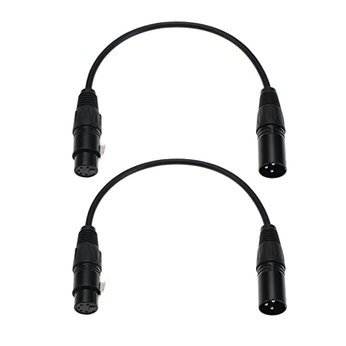 Create idea 2 Stück XLR 3-polig Stecker auf 5-polig Buchse Kabel XLR 3Pin auf XLR 5Pin Audio DMX Kabelzubehör Zum Anschließen von Mikrofon Equalizer Verstärker von Create idea
