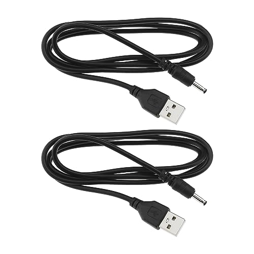 Create idea 2 x 5 V Strom-USB-Kabel, Schnellladung, Typ A, USB mit 3,5 x 1,35 mm Hohlstecker, kompatibel mit Foreo Luna Ladegerät, Ersatz-Stromkabel, 1,2 m, Schwarz von Create idea