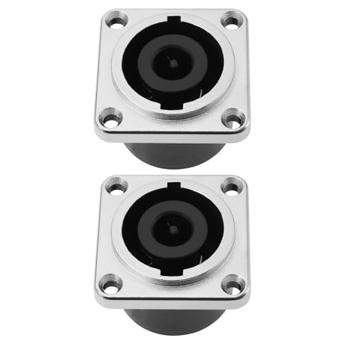 Create idea 2PCS NL8MPR Panel Mount Buchse Buchse Stecker 8 Pole D-Typ Twist Lock Audio Speakon Adapter für NL8FC NL8FX NLT8X NL8FC NL8FX Silber Überzogen von Create idea