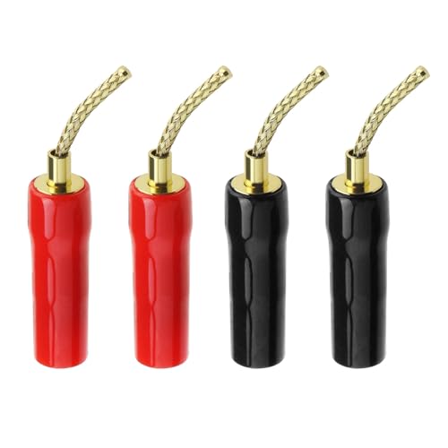 Create idea 4 Stück 2 Mm Bananenstecker 49 X 7,5 Mm Silikonhülle Geflochtener Bananenstecker für Lautsprecherkabel AV-Receiver Verstärker Surround-Sound Rot Schwarz Create idea 4 Stück 2 Mm Bananenstecker 49 X 7,5 Mm Silikonhülle Geflochtener Bananenstecker für Lautsprecherkabel AV-Receiver Verstärker Surround-Sound Rot Schwarz von Create idea