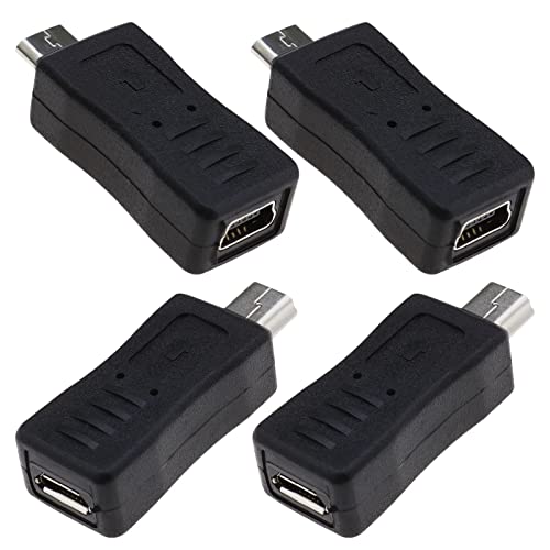 Create idea 4 Stück Micro USB Stecker auf Mini USB Buchse Mini USB Stecker auf Micro USB Buchse Ladegerät Adapter Konverter für USB Digitalkameras Bluetooth Kopfhörer von Create idea