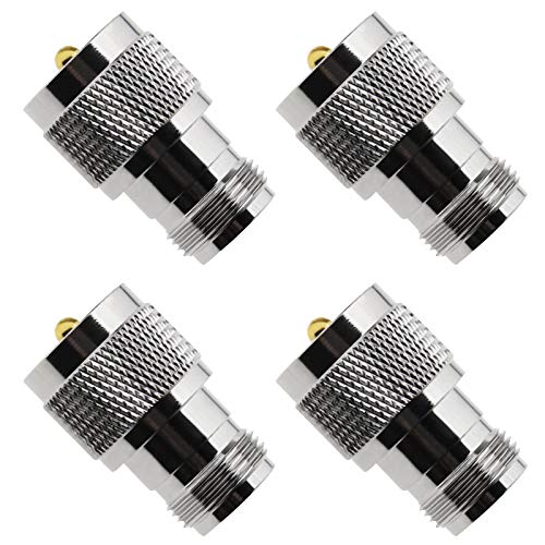 Create idea 4 Stück N-Typ Buchse zu UHF Stecker PL259 RF Koaxial Adapter Konverter Anschluss für Antennen WLAN-Geräte WiFi Radios von Create idea