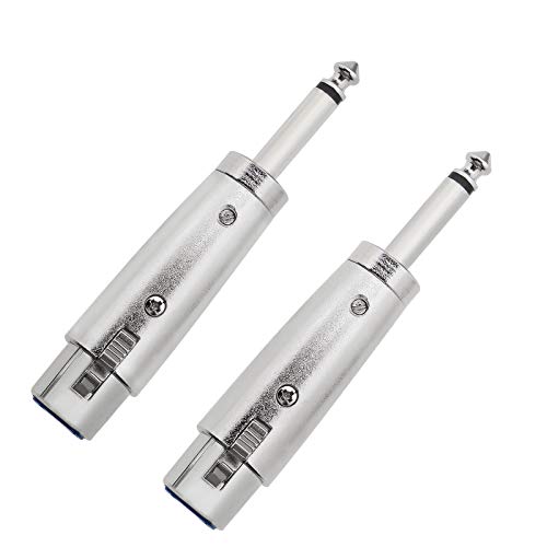 Create idea Audio Adapter XLR Buchse auf 6,35 mm (1/4 Zoll) Mono-Klinkenstecker, Silber, 2 Stück von Create idea