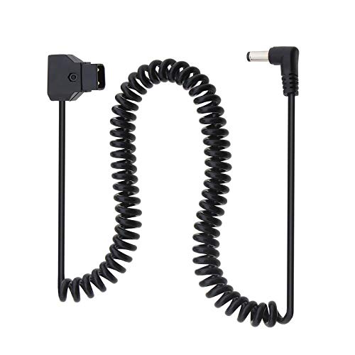 Create idea D-TAP 2-poliger Stecker auf DC 5,5 x 2,1 mm Rechtwinkliger Stecker Spiralfeder Stromkabel 50 cm für BMCC BMPCC 4K Digitalkamera von Create idea