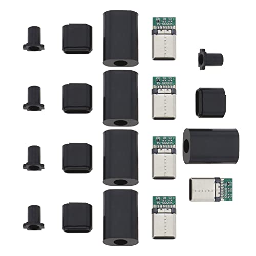 Create idea USB-C Stecker 5 Set, DIY Stecker Ersatz, 24pin USB 3.1 Typ C, OTG Host, 5.1k Widerstand, Elektrozubehör, Schwarz von Create idea