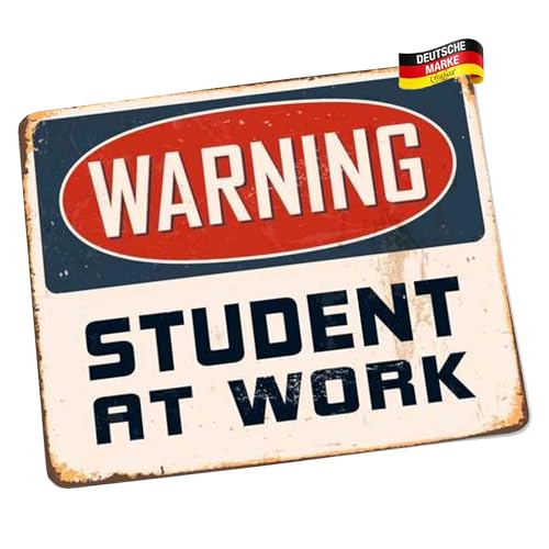 Mousepad/Mauspad Warning - Student at Work Mousepad - lustige mousepads - Geschenkartikel - Computerzubehör von Creativ Deluxe