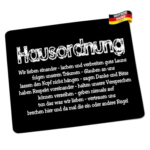 Mousepad/Mauspad Hausordnung Mousepad - lustige mousepads - Geschenkartikel - Computerzubehör von Creativ Deluxe
