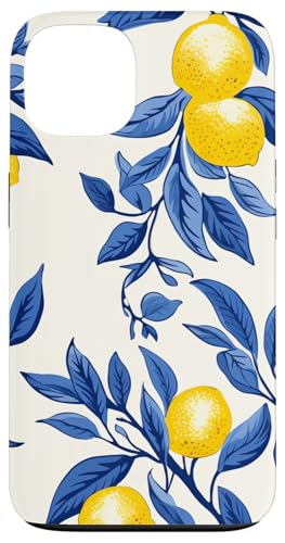 Hülle für iPhone 13 Italienische blaue Fliesen Muster mit Zitronen Abdeckung Telefon von Creative Cases