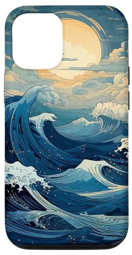 Hülle für iPhone 13 Japanische Wellen bei Nacht Mond Ozean Meer Japan Kunst Cover Telefon von Creative Cases