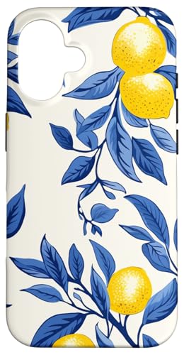 Hülle für iPhone 16 Italienische blaue Fliesen Muster mit Zitronen Abdeckung Telefon Hülle für iPhone 16 Italienische blaue Fliesen Muster mit Zitronen Abdeckung Telefon von Creative Cases
