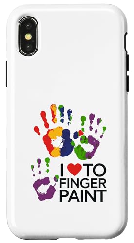 Ich liebe es, Handabdruckfarben mit dem Finger zu malen Hülle für iPhone X/XS von Creative Expression Fun Colorful Artsy