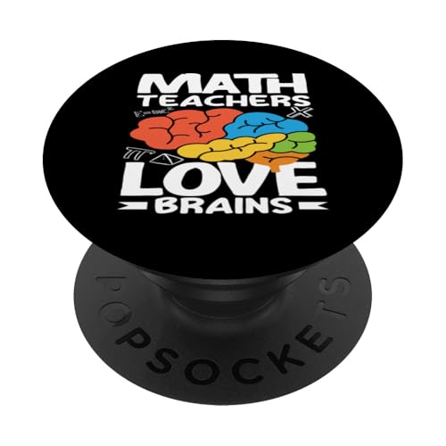 Mathematiklehrer lieben Gehirne, bunt, Spaß PopSockets Klebender PopGrip Mathematiklehrer lieben Gehirne, bunt, Spaß PopSockets Klebender PopGrip von Creative Gifts for Math Teachers and Educators