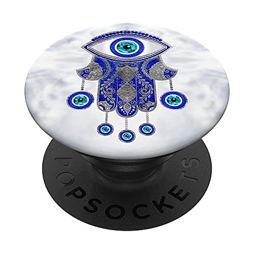 Amulett des bösen Blicks - Hamsa Hand -Hand of Fatima PopSockets PopGrip: Ausziehbarer Sockel und Griff für Handys/Tablets mit Tauschbarem Top von Creativemotions