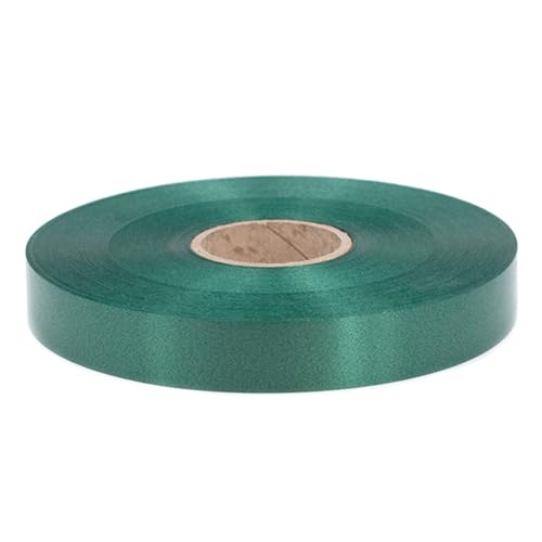 Geschenkband Ringelband 19mm x 100m wasserfest - 30 FARBEN in 5/10/19/31/50mm - Dekoband aus Kunststoff - Polyband zum Binden von Autoschleifen & zum Basteln von Weihnachtssternen - Dunkelgrün von Creativery