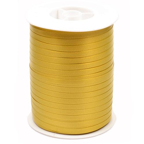 Geschenkband Ringelband 5mm x 500m wasserfest - 30 FARBEN in 5/10/19/31/50mm - Dekoband aus Kunststoff - Polyband zum Anbinden von Luftballons - Schleifenband zum Basteln - Gold Geschenkband Ringelband 5mm x 500m wasserfest - 30 FARBEN in 5/10/19/31/50mm - Dekoband aus Kunststoff - Polyband zum Anbinden von Luftballons - Schleifenband zum Basteln - Gold von Creativery