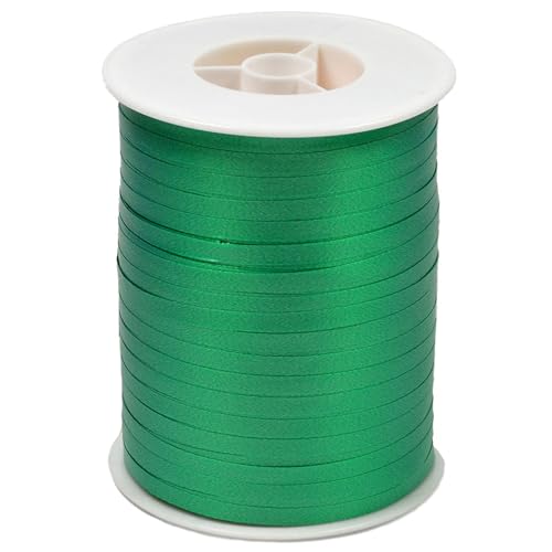 Geschenkband Ringelband 5mm x 500m wasserfest - 30 FARBEN in 5/10/19/31/50mm - Dekoband aus Kunststoff - Polyband zum Anbinden von Luftballons - Schleifenband zum Basteln - Grün von Creativery