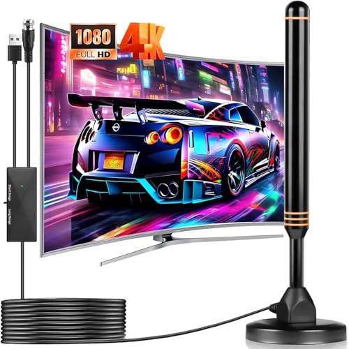 DVB-T/DVB-T2 Antenne, 2025 Verbesserte Version zimmerantenne DVB-T & DVB-T2 Antennen mit Verstärker, Geeignet für 4K 1080p & Alle TV Geräte, Mit Magnetfuß 5m Kabel für einfache Installation DVB-T/DVB-T2 Antenne, 2025 Verbesserte Version zimmerantenne DVB-T & DVB-T2 Antennen mit Verstärker, Geeignet für 4K 1080p & Alle TV Geräte, Mit Magnetfuß 5m Kabel für einfache Installation von Crebeau