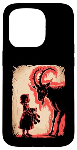 Satanic Girl Demonic Goat Woods Forest Occult Goth 666 Hülle für iPhone 15 Pro von Creepy Girl Baphomet Goat Horror Scene Aesthetic
