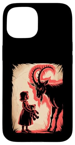 Satanic Girl Demonic Goat Woods Forest Occult Goth 666 Hülle für iPhone 15 von Creepy Girl Baphomet Goat Horror Scene Aesthetic