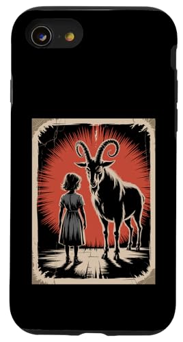 Satanic Girl Demonic Goat Woods Forest Occult Goth 666 Hülle für iPhone SE (2020) / 7 / 8 von Creepy Girl Baphomet Goat Horror Scene Aesthetic