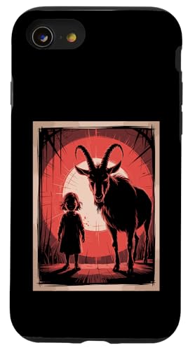 Satanic Girl Demonic Goat Woods Forest Occult Goth 666 Hülle für iPhone SE (2020) / 7 / 8 von Creepy Girl Baphomet Goat Horror Scene Aesthetic