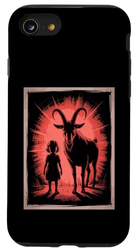 Satanic Girl Demonic Goat Woods Forest Occult Goth 666 Hülle für iPhone SE (2020) / 7 / 8 von Creepy Girl Baphomet Goat Horror Scene Aesthetic