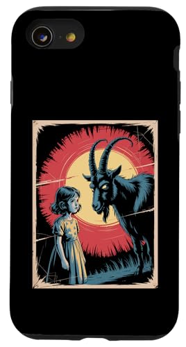 Satanic Girl Demonic Goat Woods Forest Occult Goth 666 Hülle für iPhone SE (2020) / 7 / 8 von Creepy Girl Baphomet Goat Horror Scene Aesthetic