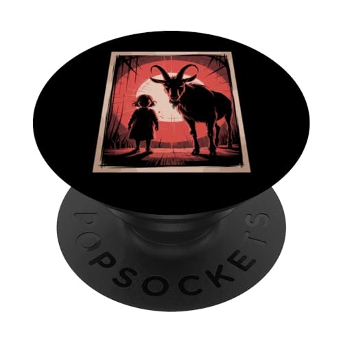 Satanic Girl Demonic Goat Woods Forest Occult Goth 666 PopSockets Klebender PopGrip von Creepy Girl Baphomet Goat Horror Scene Aesthetic