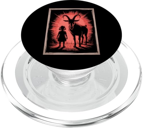Satanic Girl Demonic Goat Woods Forest Occult Goth 666 PopSockets PopGrip für MagSafe von Creepy Girl Baphomet Goat Horror Scene Aesthetic