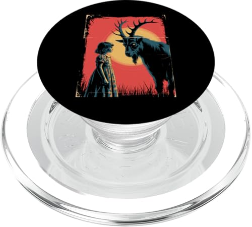 Satanic Girl Demonic Goat Woods Forest Occult Goth 666 PopSockets PopGrip für MagSafe von Creepy Girl Baphomet Goat Horror Scene Aesthetic