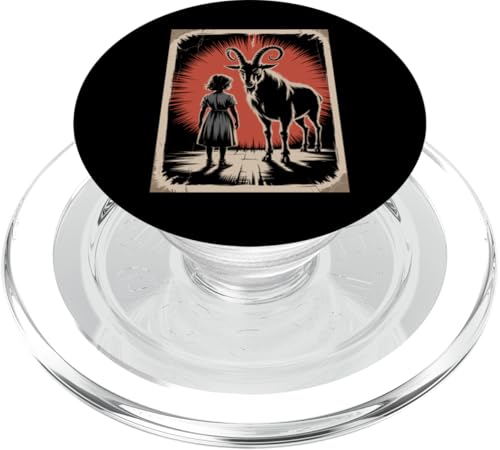 Satanic Girl Demonic Goat Woods Forest Occult Goth 666 PopSockets PopGrip für MagSafe von Creepy Girl Baphomet Goat Horror Scene Aesthetic