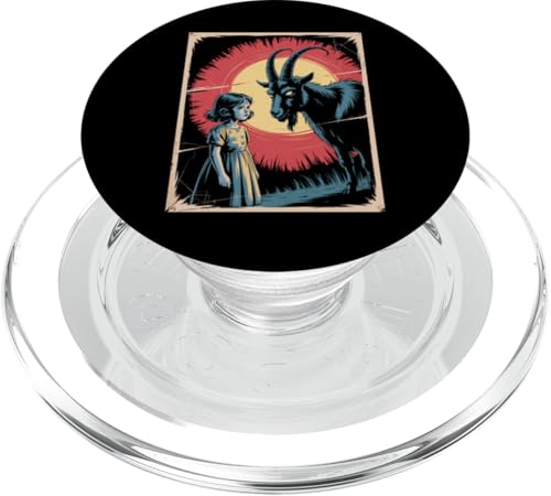 Satanic Girl Demonic Goat Woods Forest Occult Goth 666 PopSockets PopGrip für MagSafe von Creepy Girl Baphomet Goat Horror Scene Aesthetic
