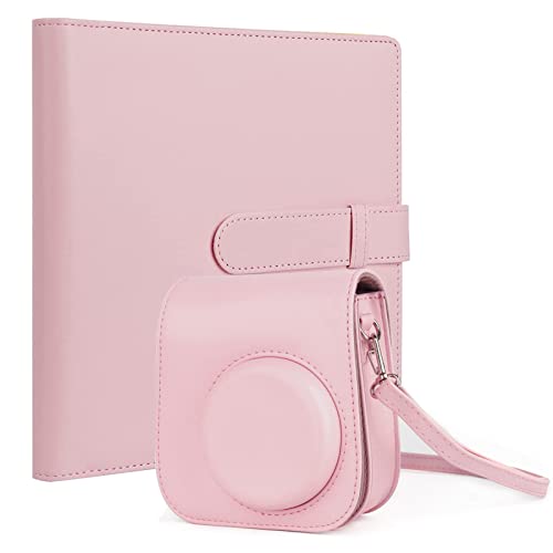 Tasche Hülle mit 256 Taschen Fotoalbum für für Fujifilm Instax Mini 11 Sofortbildkamera (Rosa) von Crefotu