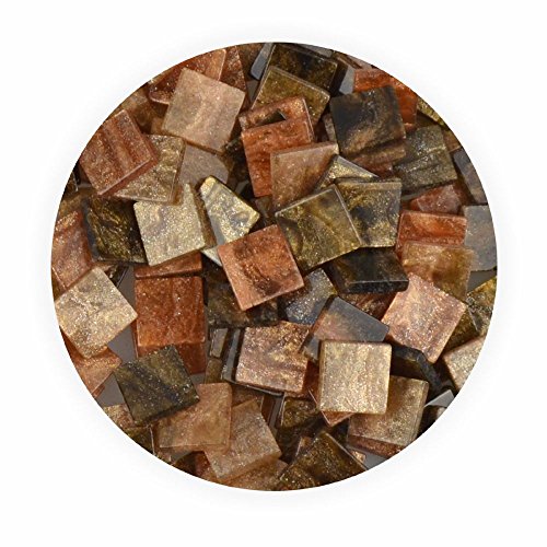 Mosaiksteine 10x10mm Glitter Mix braun 190 Stück 45 g von Creleo