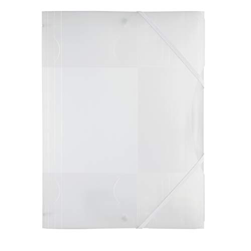 Sammelmappe - Gummizugmappe aus Kunststoff, DIN A3 weiß transparent mit Gummiband von Creleo